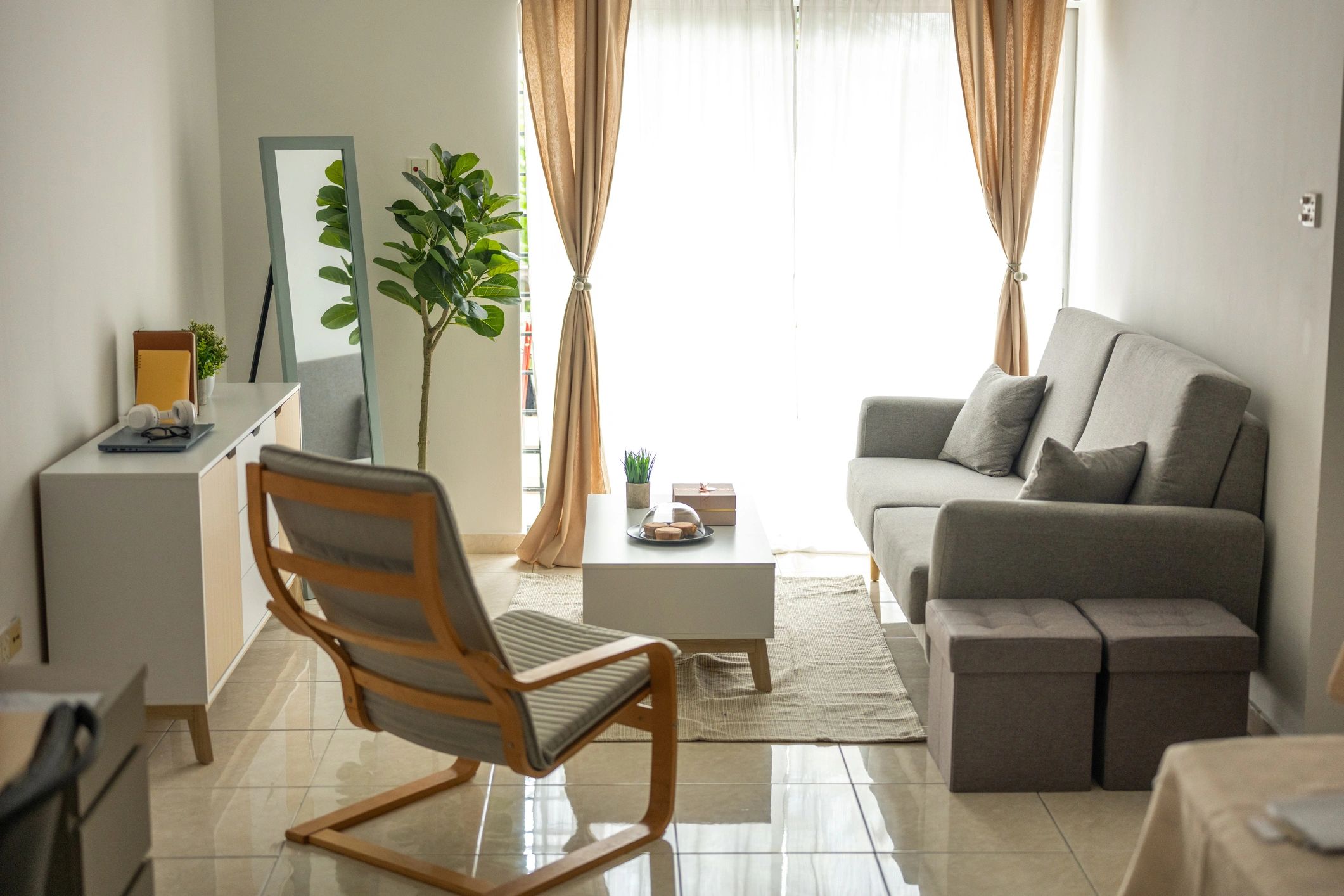 Refined interior with custom furniture