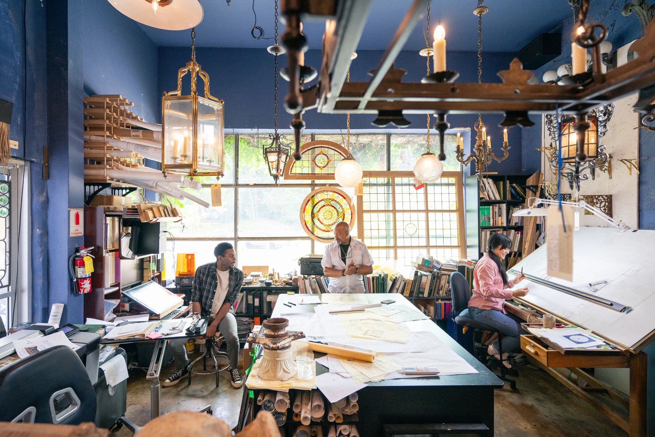 Team collaboration in a design studio